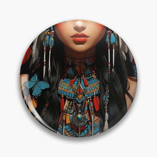 Item preview, indian india feather makeup girl sexy waifu traditional mapuche designed and sold by The-Diamond-Art.