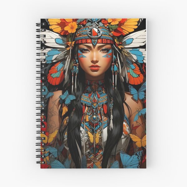 Item preview, indian india feather makeup girl sexy waifu traditional mapuche designed and sold by The-Diamond-Art.