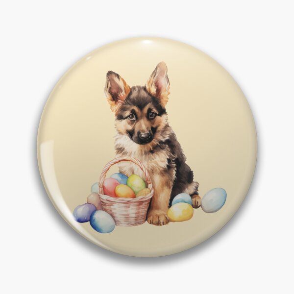 Item preview, Easter German Shepherd with easter egg basket designed and sold by Daydreamsatdawn.