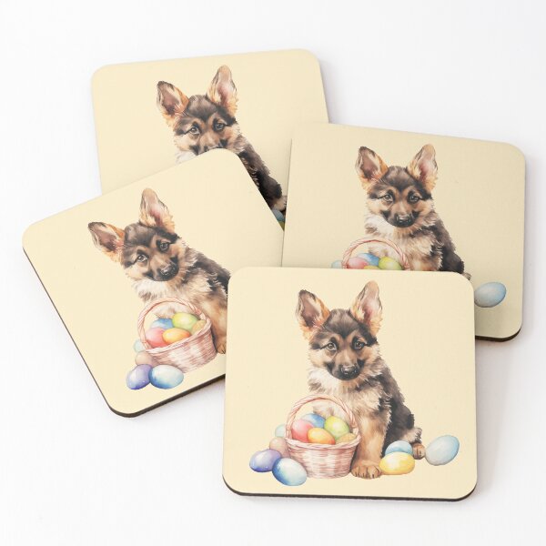 Item preview, Easter German Shepherd with easter egg basket designed and sold by Daydreamsatdawn.