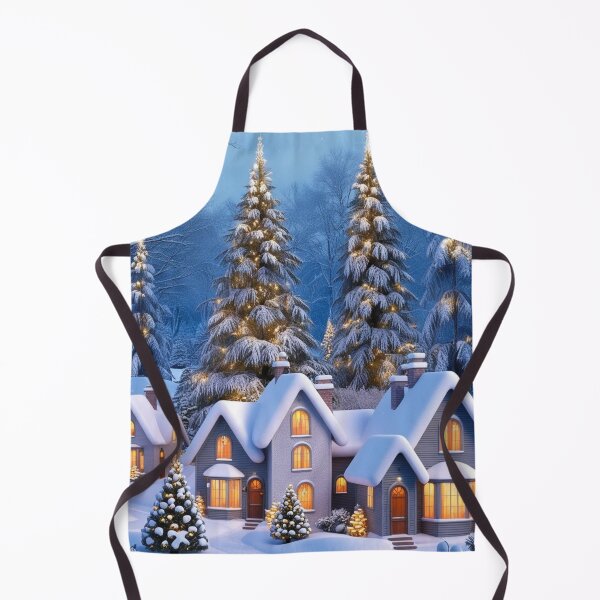 Item preview, Christmas trees in a snowy forest village designed and sold by ShopTwentyFour.