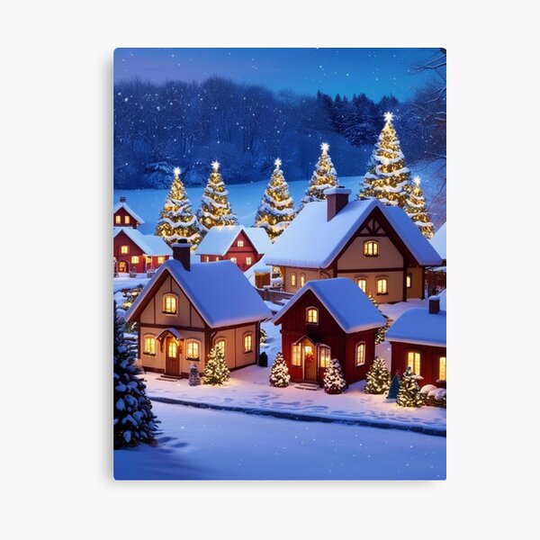 Item preview,  Christmas trees in a snowy forest village  designed and sold by ShopTwentyFour.