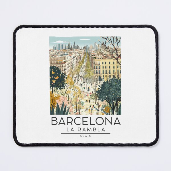 Item preview, An Illustration of La Rambla - Barcelona - Spain designed and sold by GoodOldVintage.