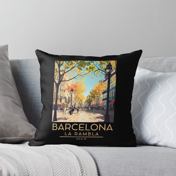 Aperçu de l'œuvre Une illustration de La Rambla - Barcelone - Espagne  créée et vendue par GoodOldVintage.