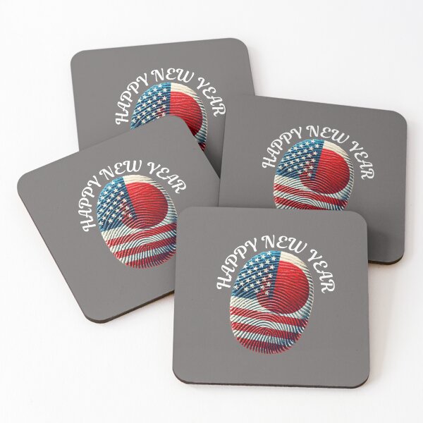 Item preview, Happy New Year Japanese- America , New Year Greetings,  USA Flag designed and sold by Right-UR.
