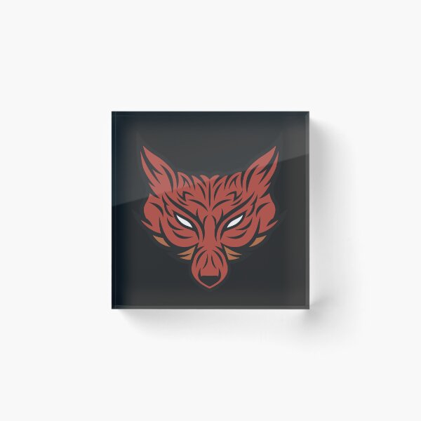 Item preview, Red wolf Head illustration in tribal style designed and sold by Verro Riezie.