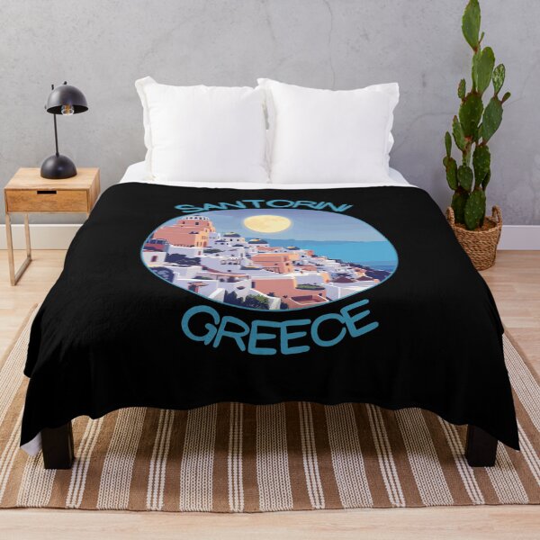 Item preview, Santorini in Greece Retro Art Travel Emblem designed and sold by MaateoDesign.