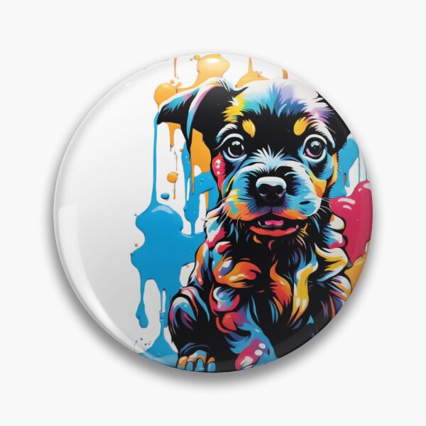 Item preview, Puppy Dog with splashing color art designed and sold by PinnyPxStudio.