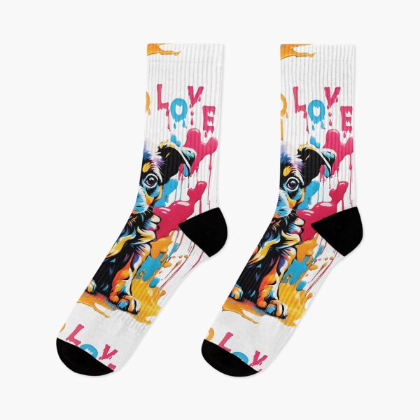 Item preview, Puppy Dog with splashing color art designed and sold by PinnyPxStudio.