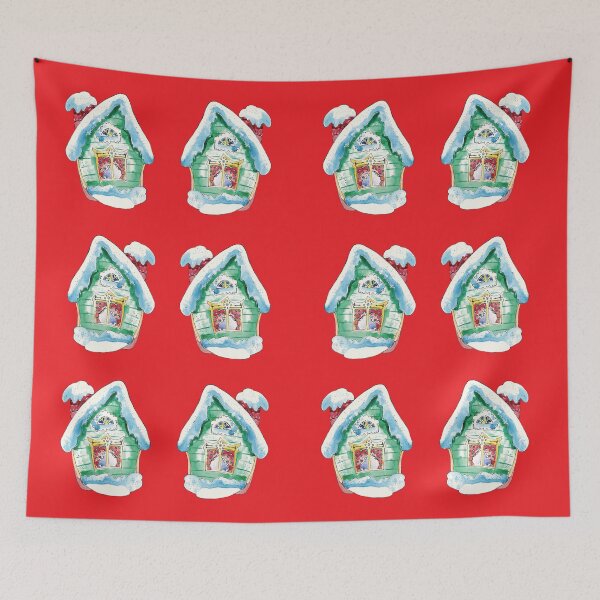 Item preview, holiday gingerbread pattern - red designed and sold by StudioViArt.