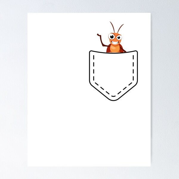 Item preview, Funny Cockroach Peeking Out of Pocket - Quirky Prank Design designed and sold by GorinART.