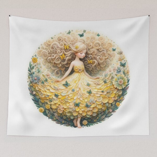 Item preview, Whimsical Nature Goddess in a Floral Dress designed and sold by ideandesign.