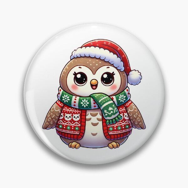 Item preview, Festive Owl in Christmas Sweater and Hat designed and sold by Chokhdi289shop.
