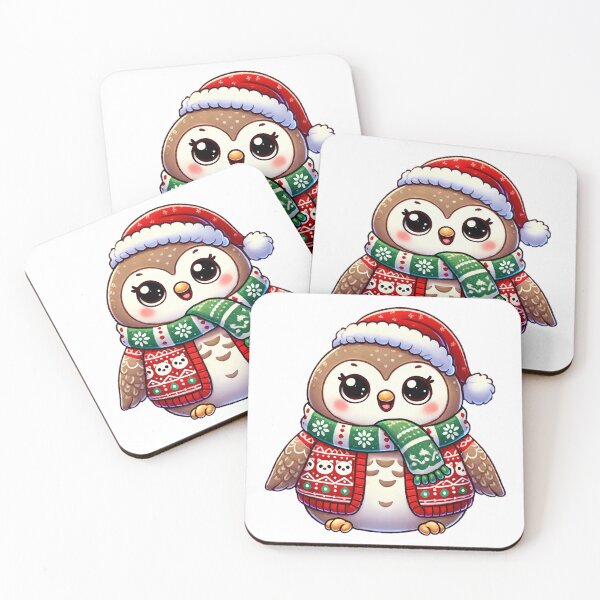 Item preview, Festive Owl in Christmas Sweater and Hat designed and sold by Chokhdi289shop.