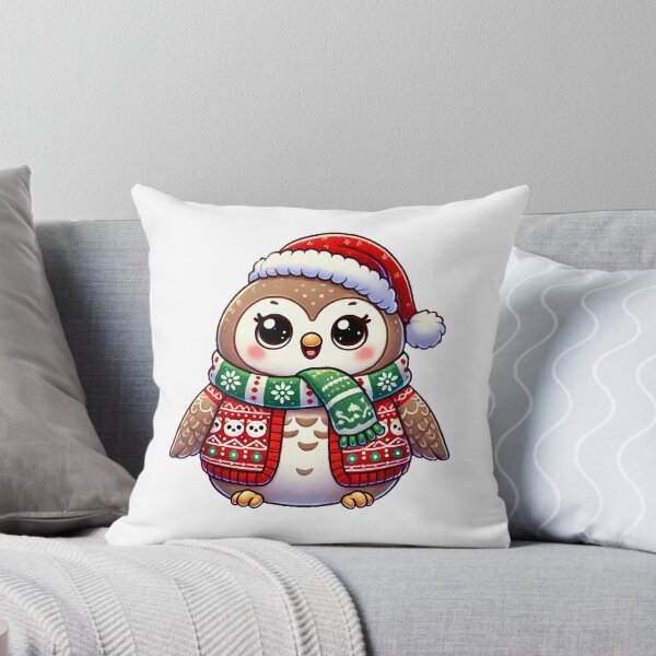 Item preview, Festive Owl in Christmas Sweater and Hat designed and sold by Chokhdi289shop.