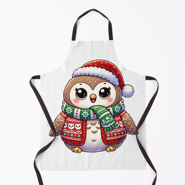 Item preview, Festive Owl in Christmas Sweater and Hat designed and sold by Chokhdi289shop.