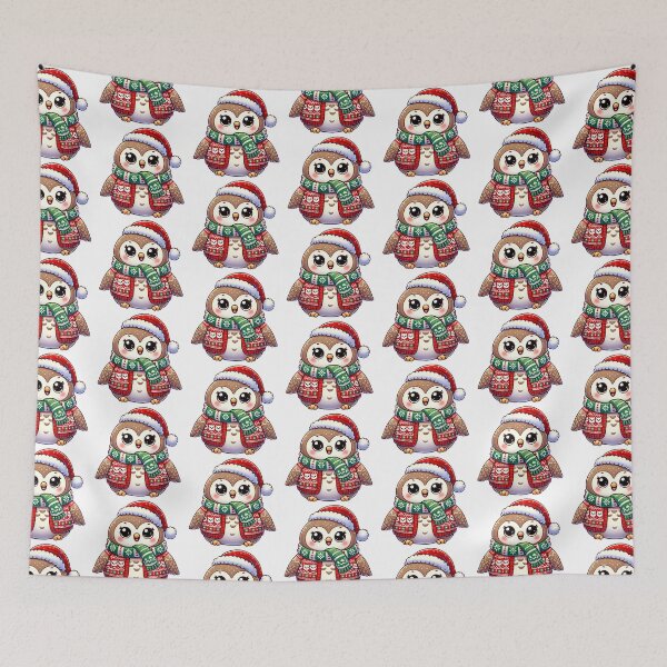 Item preview, Festive Owl in Christmas Sweater and Hat designed and sold by Chokhdi289shop.
