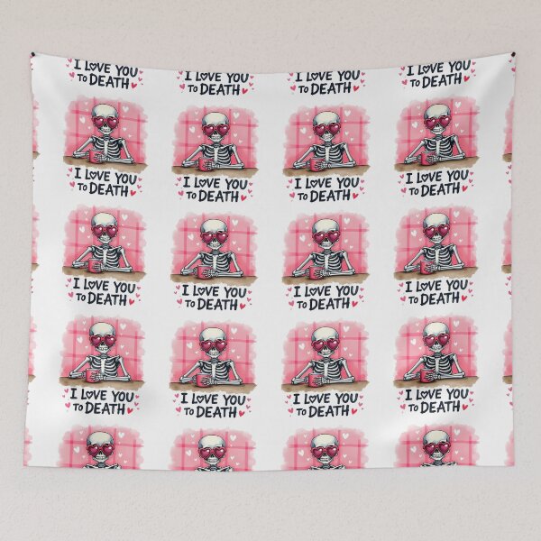 Item preview, I Love you to death - skeleton - valentine design  designed and sold by Dominika Farkašová.