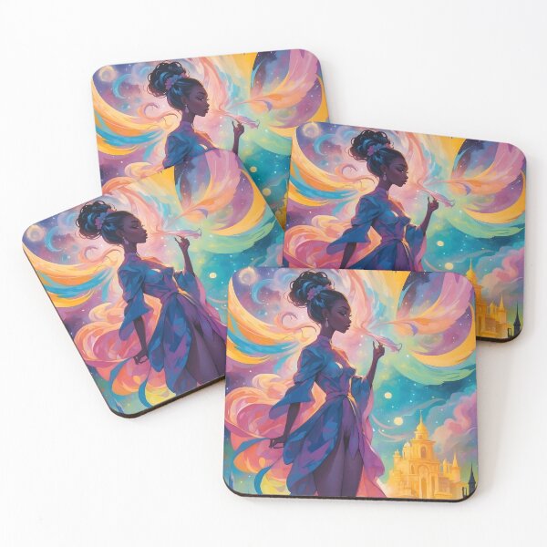 Artikelvorschau, Kosmische Muse mit lebendigen Wirbeln und verzauberter Skyline entworfen und verkauft von ArtsyWishesShop.