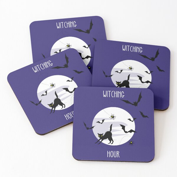 Item preview, witching hour - black cat, spiders, bats and moon designed and sold by kobyakov.
