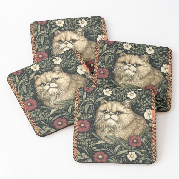 Item preview, Cream Colored Persian Cat with Grumpy Expression designed and sold by AntiqueImages.