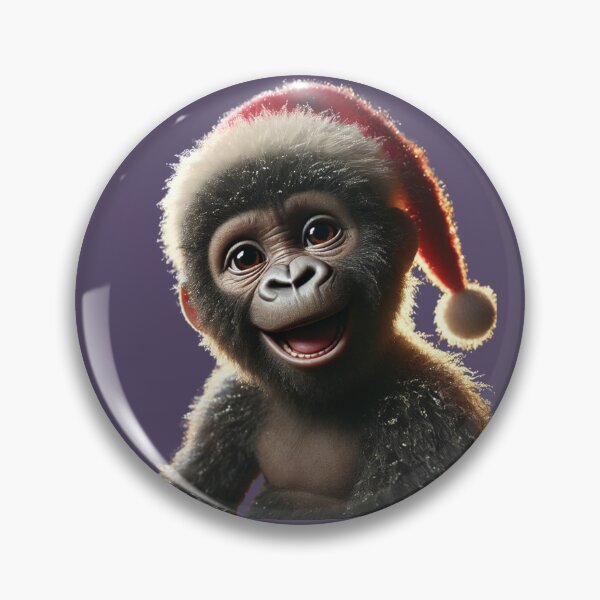 Item preview, Festive Baby Gorilla in Santa Hat designed and sold by Catsmoment.