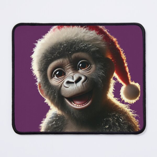 Item preview, Festive Baby Gorilla in Santa Hat designed and sold by Catsmoment.