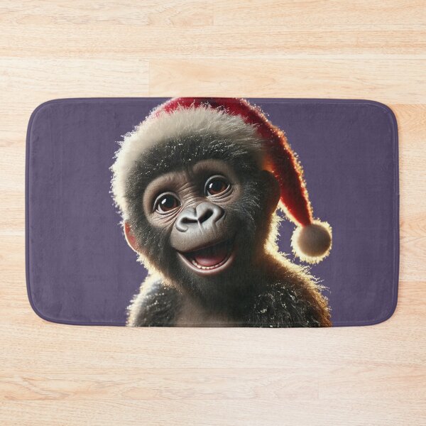Item preview, Festive Baby Gorilla in Santa Hat designed and sold by Catsmoment.