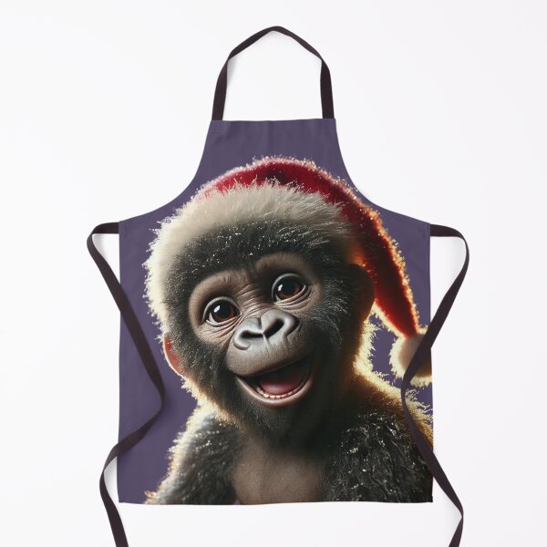 Item preview, Festive Baby Gorilla in Santa Hat designed and sold by Catsmoment.