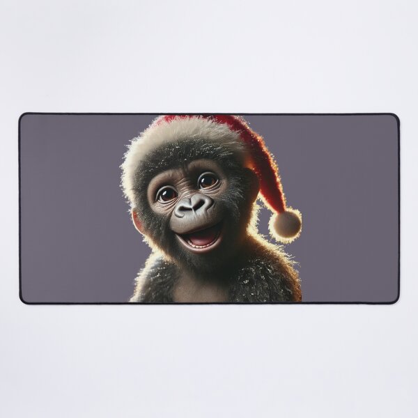 Item preview, Festive Baby Gorilla in Santa Hat designed and sold by Catsmoment.