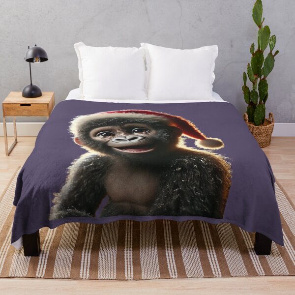 Item preview, Festive Baby Gorilla in Santa Hat designed and sold by Catsmoment.