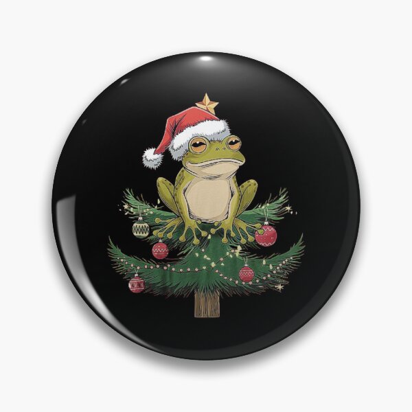Item preview, Funny Frog on a Christmas Tree with Santa Hat-For Christmas Frog Lovers  designed and sold by love3617.