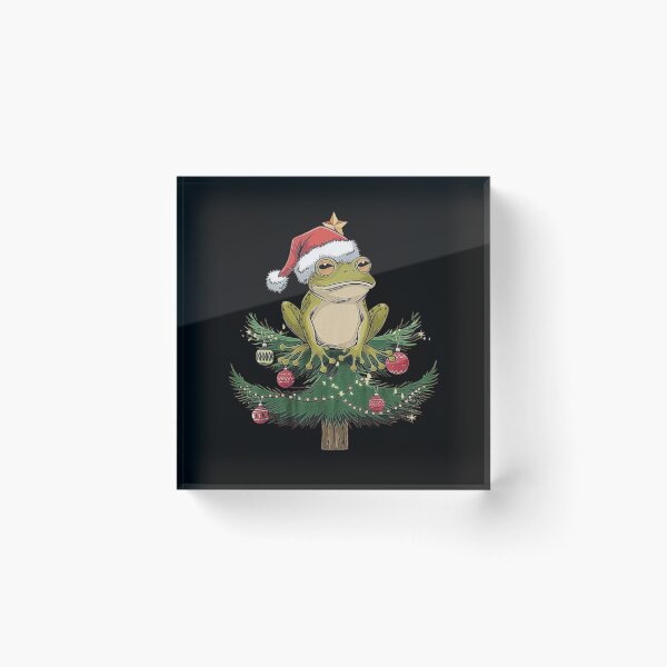 Item preview, Funny Frog on a Christmas Tree with Santa Hat-For Christmas Frog Lovers  designed and sold by love3617.