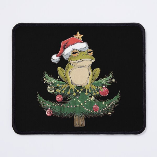 Item preview, Funny Frog on a Christmas Tree with Santa Hat-For Christmas Frog Lovers designed and sold by love3617.