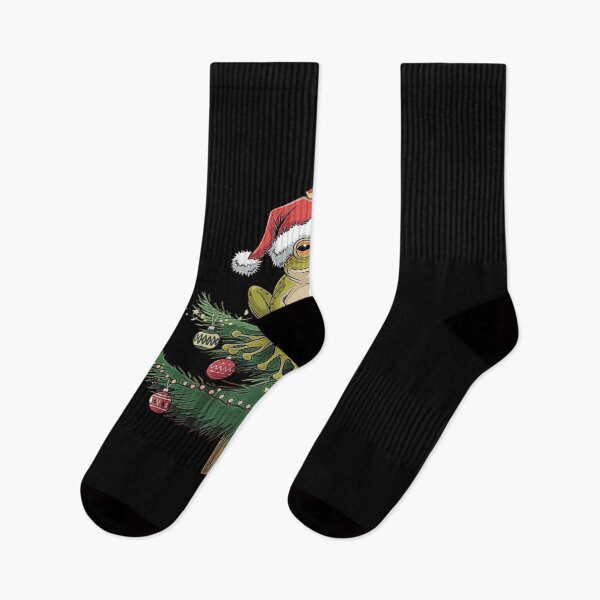 Item preview, Funny Frog on a Christmas Tree with Santa Hat-For Christmas Frog Lovers  designed and sold by love3617.