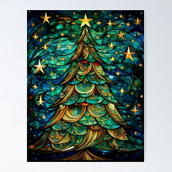 Item preview, Stained Glass Holiday Christmas tree designed and sold by AuntKatesDesign.
