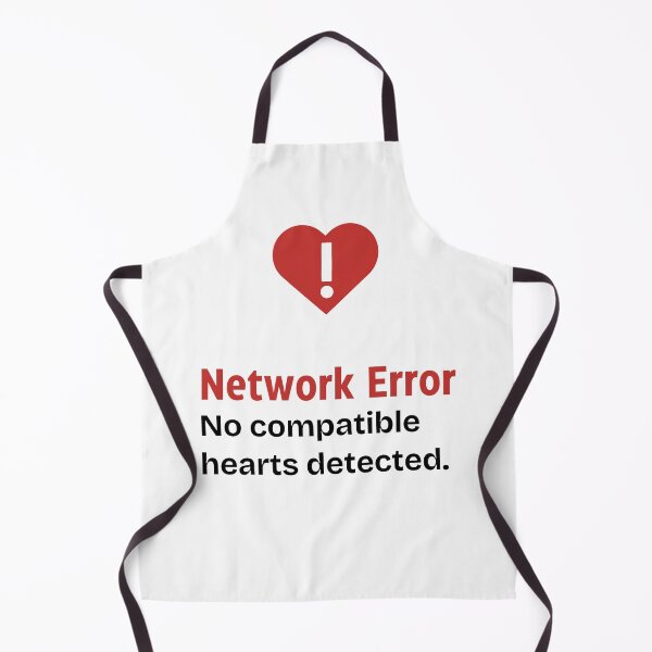 Item preview, Network Error No compatible hearts detected red heart warning signal, a humorous mismatch in relationships with black and red contrast designed and sold by SplashTastic.