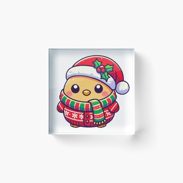 Item preview, Festive Chick in Christmas Scarf and Hat designed and sold by Chokhdi289shop.