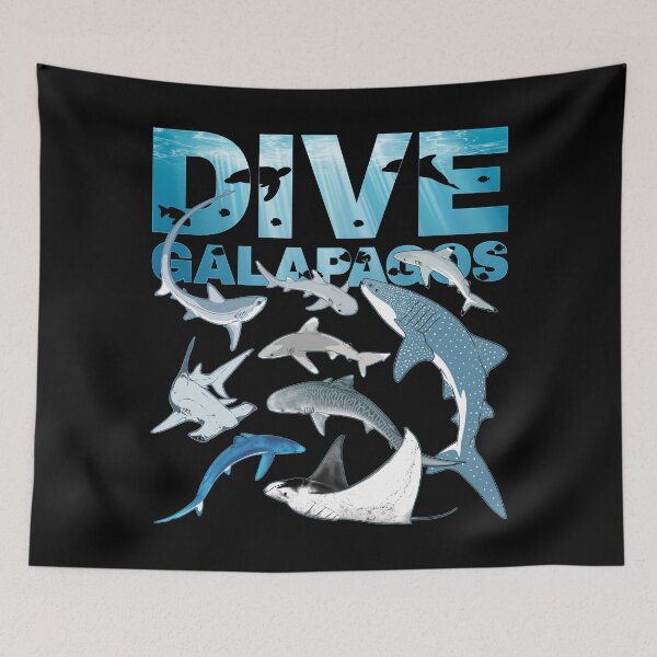 Item preview, Dive Galapagos whale shark tiger shark hammerhead manta ray designed and sold by NicGrayGraphic.