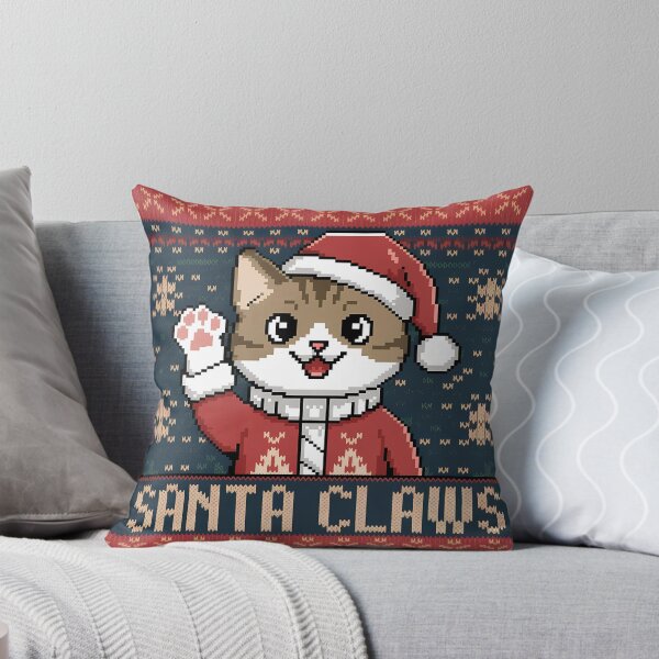 Artikelvorschau, Santa Paws Weihnachtskatze – Süße festliche Pulloverkunst entworfen und verkauft von Cannaxes Studio.
