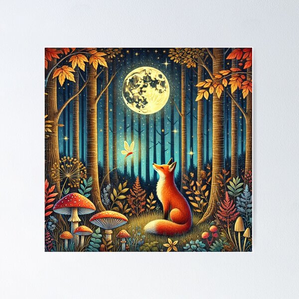 Item preview, Zorro Místico en un Bosque Encantado designed and sold by Alta-store.