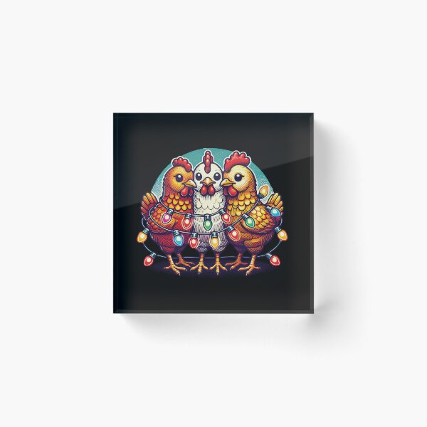 Item preview, Christmas Funny Chickens With Fairy Lights designed and sold by LuminOrb.