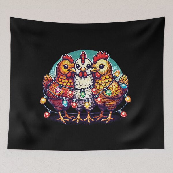 Item preview, Christmas Funny Chickens With Fairy Lights designed and sold by LuminOrb.