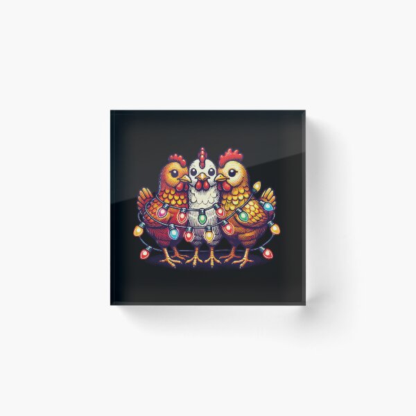 Item preview, Christmas Funny Chickens With Fairy Lights designed and sold by LuminOrb.