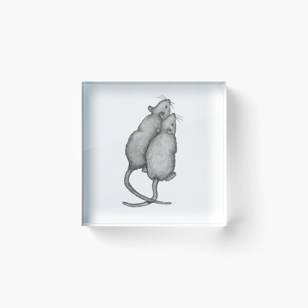 Item preview, Two Little Mice Looking Up, Original Pencil Drawing, Mouse designed and sold by JoyfulWhimsy.