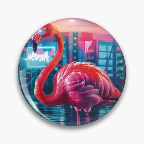 Item preview, retro flamingo at sunset, 80s designed and sold by Mauswohn.