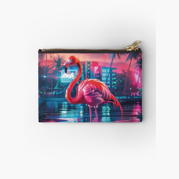 Item preview, retro flamingo at sunset, 80s designed and sold by Mauswohn.