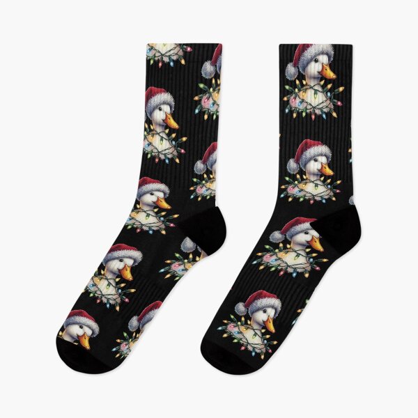 Item preview, Christmas Funny Duck With Fairy Lights designed and sold by LuminOrb.