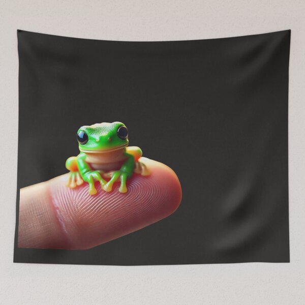 Item preview, Tiny Tree Frog Perched on a Finger designed and sold by Catsmoment.