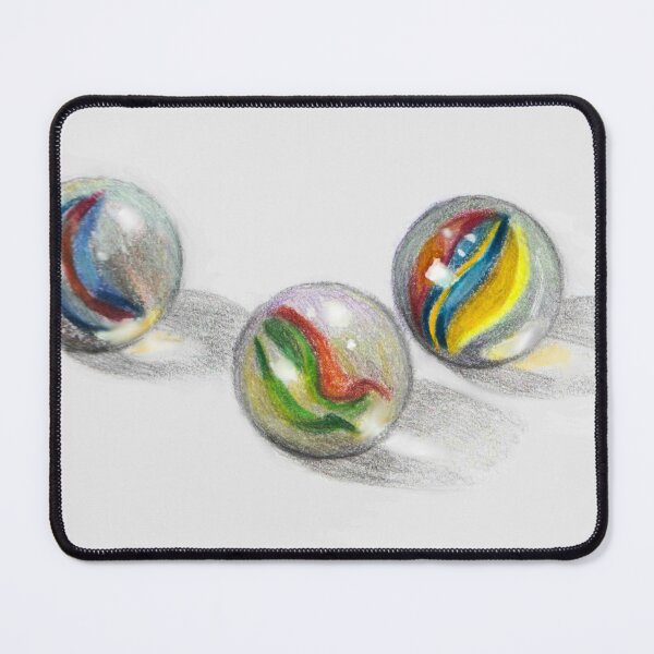 Item preview, Three Glass MARBLES, Colour Pencil Art, Realism Art designed and sold by JoyfulWhimsy.